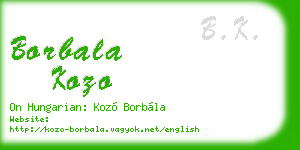 borbala kozo business card